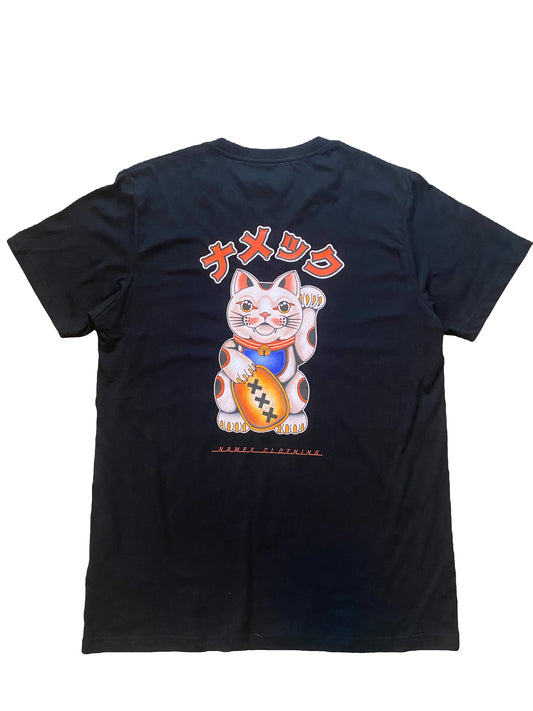 Namek Lucky cat tee (cat on the back and lucky charm on the front)